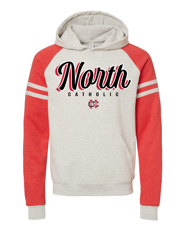 NC - Cursive (Red/Ash Hoodie)