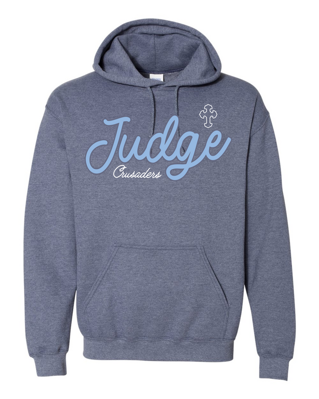 FJ - CURSIVE HOODIE (Heather Navy)